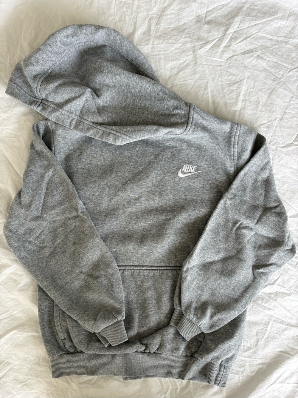 Nike Big Kids Sportswear Club Fleece Pullover Hoodie Grey Size L FD3000-063